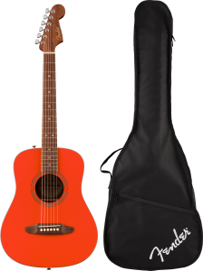 Fender California Standard Redondo Mini Fiesta Red con Custodia Morbida