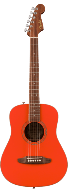 Fender California Standard Redondo Mini Fiesta Red con Custodia Morbida