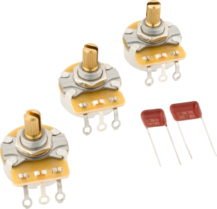Fender Stratocaster Split Shaft Potentiometer and Capacitor Kit 3-Pack