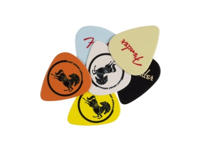 Fender Plettri George Harrison Dark Horse Pick Tin Medium Set 6 Pz