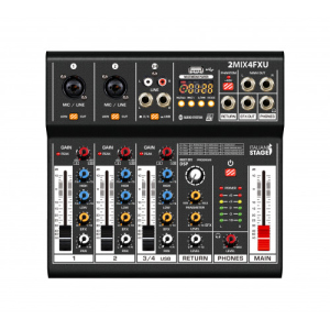Italian Stage By Proel 2Mix4FXu Mixer Audio Stereo a 4 Canali con DSP Effetti
