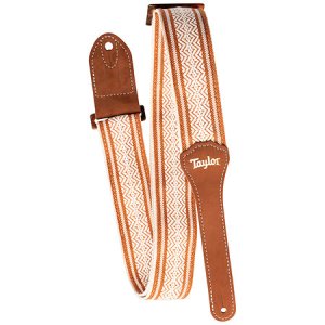Taylor Academy Strap White Brown Jacquard 2' Amber Buckle