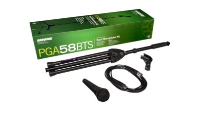 Shure PGA58BTS Pack microfono, asta treppiedi, cavo XLR, astuccio