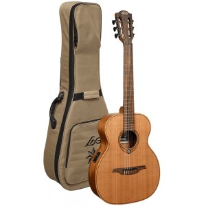 Lag ESCAPADE-N-RCE Chitarra Acustica Travel Nylon Red Cedar EQ