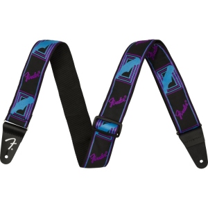 Fender Tracolla  Neon Monogrammed Blue Purple Strap