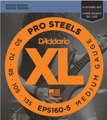 D'Addario Eps160-5 Long Scale 50-135 Prosteels