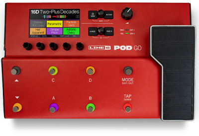Line6 Pod Go Red Limited Multi-Effect Pedal for Electric Guitar