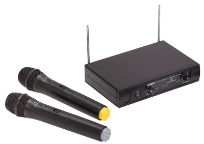 Soundsation Radiomicrofono VHF Doppio Plug and Play con 2 Microfoni Palmari