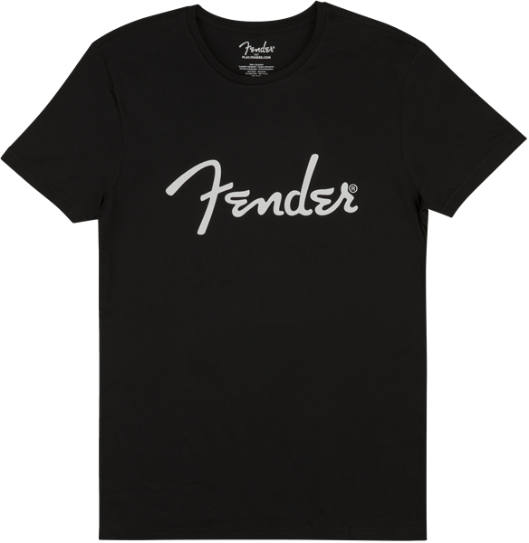 Fender T-Shirt Spaghetti Logo Men'S Tee Black Large