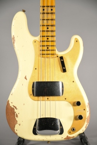 Fender Custom Shop 58 Precision Bass Heavy Relic Maple Neck Vintage White