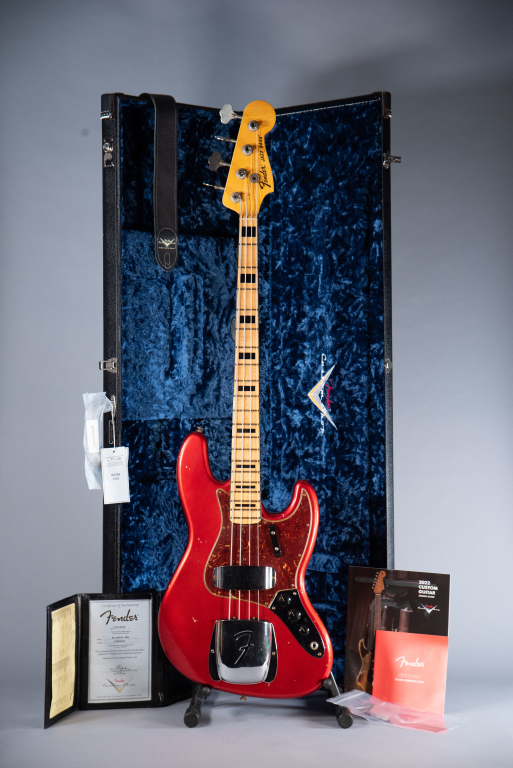 Fender Custom Shop 1968 Jazz Bass Journeyman Relic Mn Aged Candy Apple Red