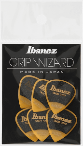 Ibanez Set of 6 Picks Sand Grip Extra Heavy Yellow