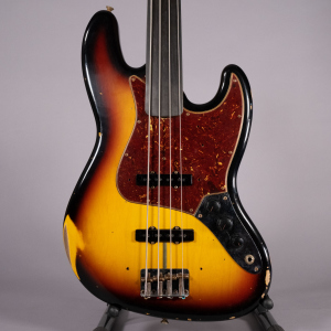 Fender Ltd 62 Jazz Bass Relic Ebony Fretless 3 Tone Sunburst