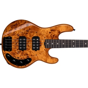 Sterling By Music Man StingRay HH RAY34HH Poplar Burl Amber