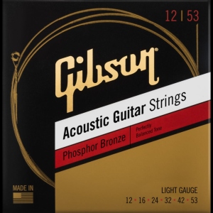 Gibson Phosphor Bronze Acoustic Guitar Strings Light 12-53 Corde Acustica