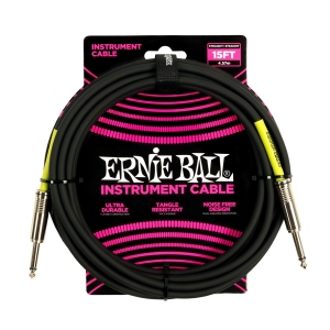 Ernie Ball 6399 Cavo Strumenti PVC Dritto Dritto Nero Mt 4,5