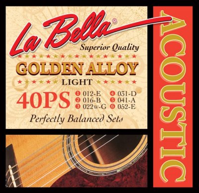 La Bella 40Ps Golden Alloy Light 012-52
