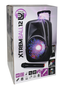 Karma 600W amplified speaker with wireless microphone and leds