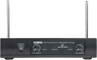 Soundsation Radiomicrofono VHF Doppio Plug and Play con 2 Microfoni Palmari