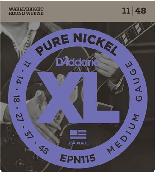 D'Addario Pure Nickel 11-48 Muta Per Chitarra Elettrica