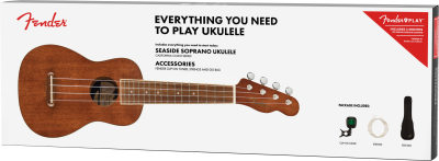 Fender Seaside Soprano Ukulele Natural Pack