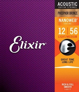 ELIXIR 16077 NANOWEB PHOSPHOR BRONZE MUTA CHITARRA ACUSTICA 12-56