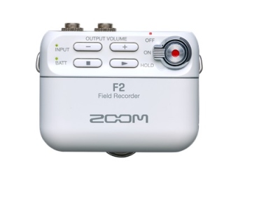 Zoom F2 Field Recorder Con  Microfono Lavalier Bianco