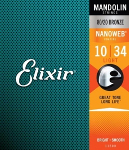 Elixir 11500 Nanoweb 80/20 Bronze Muta Per Mandolino 10-34