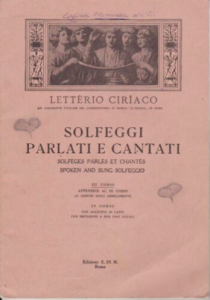 Lettèrio Cirìaco - Solfeggi parlati e cantati - IV corso e appendice al III corso