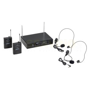 Soundsation Radiomicrofono VHF Doppio Plug and Play con 2 Bodypack e Archetti