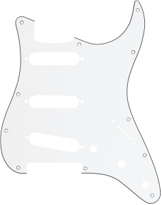 Fender 11 Hole Modern Style Stratocaster SSS Pickguard White 3Ply