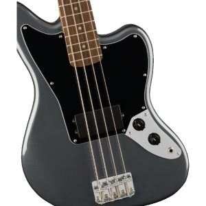 Squier Affinity Series Jaguar Bass H Charcoal Frost Metalllic Black Pickguard