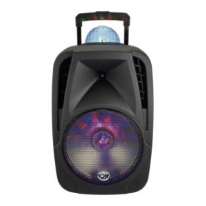 Karma 600W amplified speaker with wireless microphone and leds