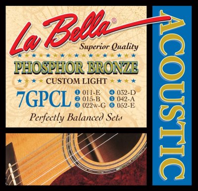 La Bella 7Gpcl Phosphor Bronze Custom Light 11-52