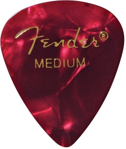 Fender 351 Shape Premium Celluloid Medium Plettri Red Moto 12Pz