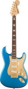 Squier 40Th Anniversary Stratocaster Gold Anodized Pickguard Lake Placid Blue