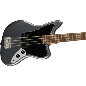 Squier Affinity Series Jaguar Bass H Charcoal Frost Metalllic Black Pickguard