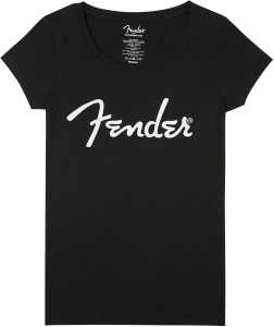 Fender T-Shirt Spaghetti Logo Donna Black X-Large