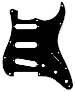 Fender 11 Hole Modern Style Stratocaster SSS Pickguard Black 3 Ply