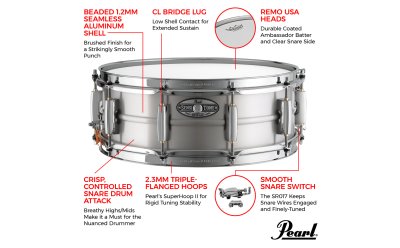 Pearl Rullante Sensitone Heritage Alloy Aluminum 14'X5' Seamless