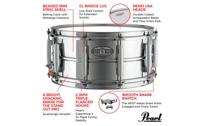 Pearl Sensitone Heritage Alloy Steel STH1450S 14X5