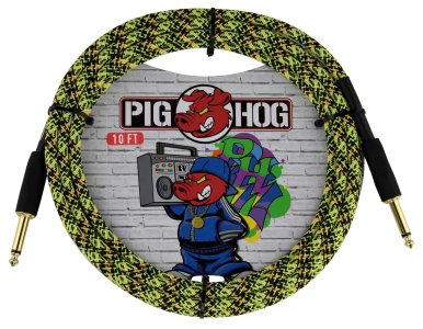 Pig Hog Yellow Graffiti Instrument Cable 3 Mt.
