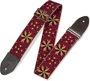 Levy's M8HTV-21 Tracolla in jacquard Red & Gold 2"