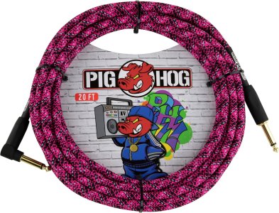 Pig Hog Pink Graffiti Instrument Cable 3 Mt.
