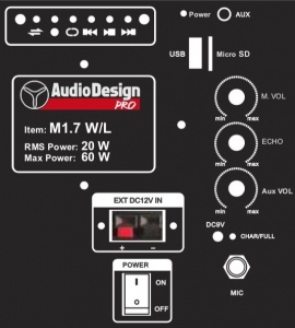 Audiodesign M1 7Wl Diffusore Amplificato A Batteria