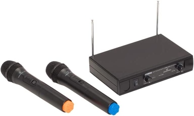 Soundsation Radiomicrofono VHF Doppio Plug and Play con 2 Microfoni Palmari