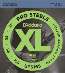 D'Addario Eps165 Pro Steels Bass Custom Light 045-105 Long Scale