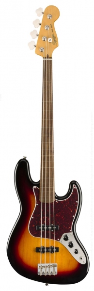 Squier Classic Vibe 60S Jazz Bass Fretless Laurel 3 Colour Sunburst