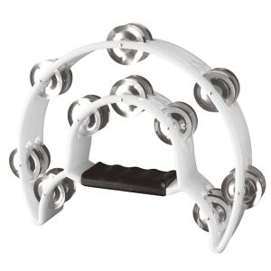 Stagg Cutaway plastic tambourine with 20 jingles WHITE