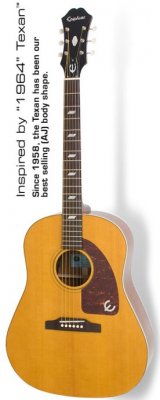 EPIPHONE INSPIRED BY 1964 TEXAN ANTIQUE NATURAL